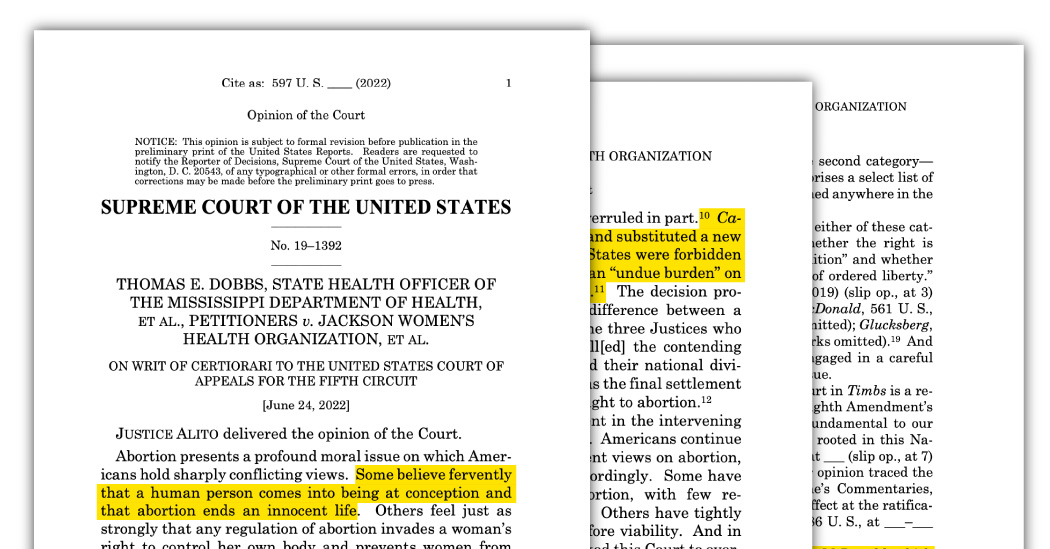 The Dobbs v. Jackson Decision, Annotated